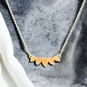 Peach Moonstone Sterling Silver Necklace